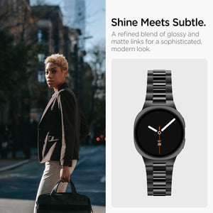 Black Spigen Modern Fit 316L Galaxy Watch band product and feature view 6