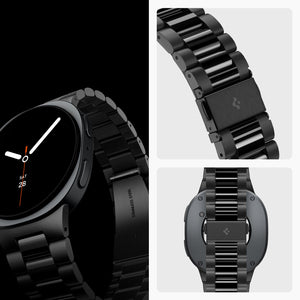 Black Spigen Modern Fit 316L Galaxy Watch band product and feature view 8