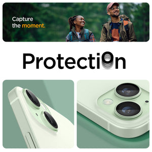 Spigen iPhone 15 / 14 Lens Protector – Optik Pro EZ Fit (2 Pack) — Green detail 10