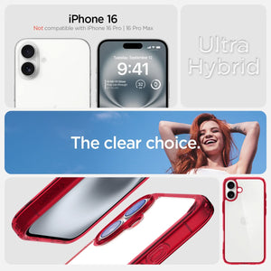 Spigen iPhone 16 Case – Ultra Hybrid – Red Crystal – detail image 7