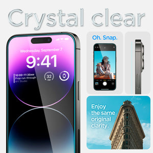 Spigen iPhone 14 Pro Max / 14 Pro Screen Protector GLAS.tR EZ Fit | Sensor Protected view 12