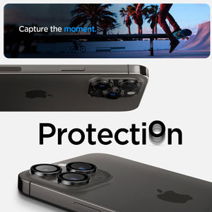 Spigen iPhone 15 Pro Max / 15 Pro Lens Protector – Optik Pro EZ Fit – Black product image 10