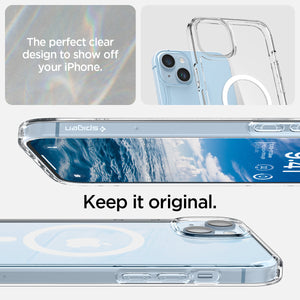 Spigen iPhone 14 Plus Case – Ultra Hybrid (MagFit) in White – clear design details