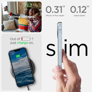 Spigen iPhone 14 Plus Case – Ultra Hybrid (MagFit) in White – slim profile and wireless charging