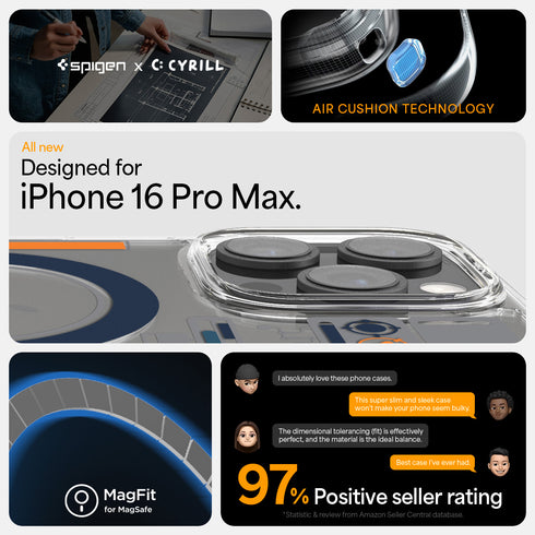 Spigen iPhone 16 Pro Max 保護殼 – Ultra Hybrid 系列透明防摔殼 MagFit Analogue