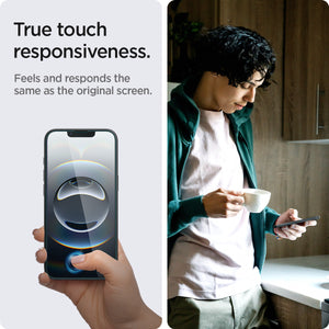 Spigen iPhone 17e / 16e / 14 / 13 Pro / 13 Screen Protector GLAS.tR EZ Fit | Sensor Protected (2 Pack) view 10