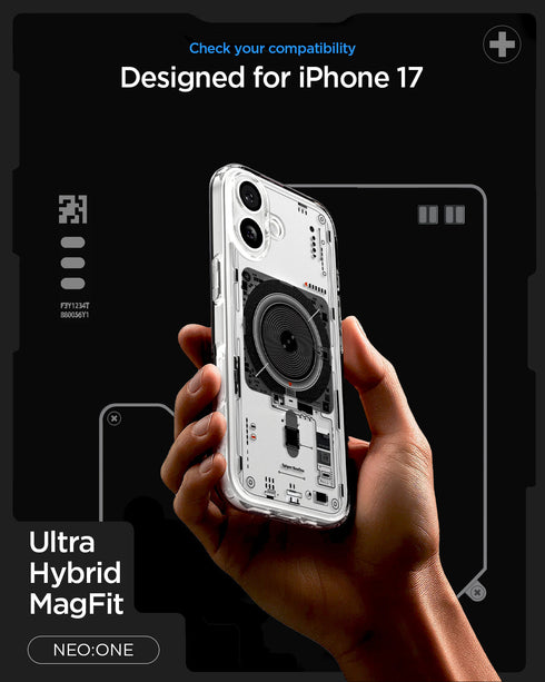 Spigen iPhone 17 系列手機殼 – Ultra Hybrid Neo One 科技透明磁吸防摔殼