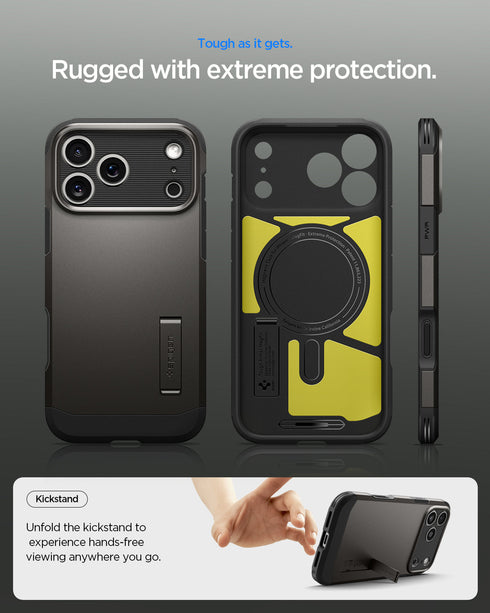Spigen iPhone 17 Pro 保護殼 - Tough Armor T 相機控制磁吸防摔鎧甲