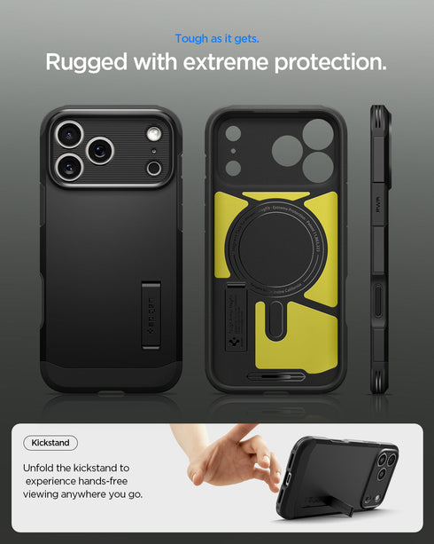 Spigen iPhone 17 Pro Max 保護殼 - Tough Armor T 相機控制磁吸防摔鎧甲
