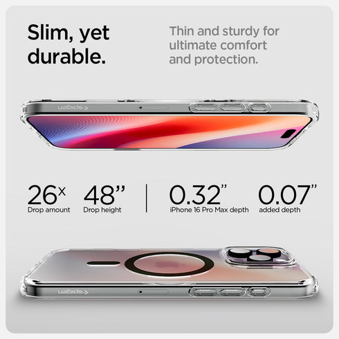 Spigen iPhone 16 Pro / 16 Pro Max 保護殼 – Ultra Hybrid 系列透明防摔殼 T(MagFit + 鏡頭控制)
