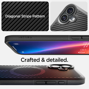 Spigen Core Armor MagFit case for iPhone 16 - diagonal stripe pattern detail