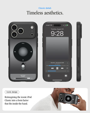 Spigen iPhone 17 Pro Max Case – Ultra Hybrid Classic (MagFit) - Classic Black - retro Classic design detail