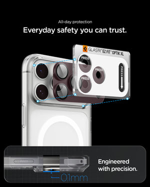 Spigen iPhone 18 Pro Max Glas.tR EZ Fit Optik Pro XL lens protector - Dark Cherry - image 12