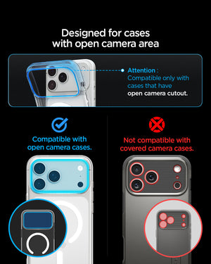 Spigen iPhone 18 Pro Max Glas.tR EZ Fit Optik Pro XL lens protector - Dark Cherry - image 8