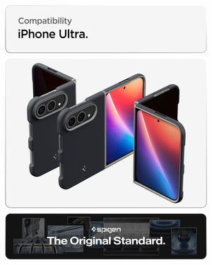 iPhone Duo Nano Pop (Mag Fit) in Black Sesame showing case compatibility across multiple folded and unfolded views