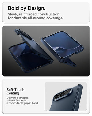 iPhone Duo Tough Armor Pro (Mag Fit) in Metal Slate showing the transparent case design and long-term clarity testing technology