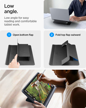 AMP11116 - Slim Fold Laptop Stand | LD201-S7 showing high angle