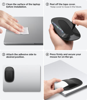Spigen Laptop & Tablet Mouse Sleeve – LD220 — Black, fit, construction or use view 22