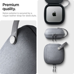 Spigen Mac mini M4 / M4 Pro (2024) Carrying Pouch – Klasden — Charcoal Gray, fit, construction or use view 10