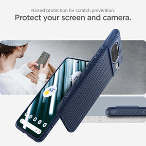 ACS06275 - Pixel 8 Case Liquid Air in navy blue raised protection for scratch prevention. Protect your screen and camera.