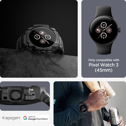Spigen Pixel Watch 3 (45mm) 保護殼 + 錶帶 – Rugged Armor Pro