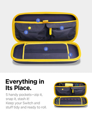 Five dedicated storage areas inside Nano Pop Pro case