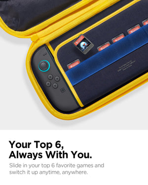 Six game-card slots inside Spigen Nano Pop Pro carrying case