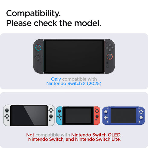 Защитное стекло Spigen для Nintendo Switch 2 – GLAS.tR EZ Fit (2 шт.)