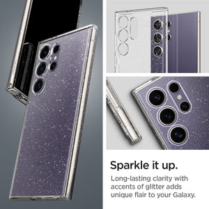 ACS07285 - Galaxy S24 Ultra Case Liquid Crystal Glitter in Crystal Quartz sparkle it up. long lasting clarity with accents of glitter adds unique flair to your galaxy.
