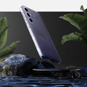 ACS07343 - Galaxy S24 Case Liquid Crystal in Crystal Clear showing back above the rock.