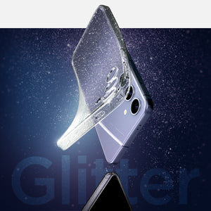 ACS07345 - Galaxy S24 Case Liquid Crystal Glitter in Crystal Quartz showing clear glitter back case.