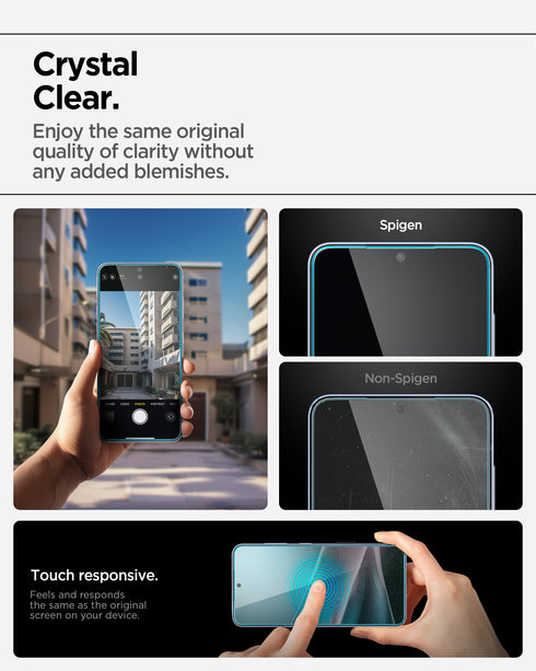 Spigen Galaxy S25 / S24 螢幕保護貼 – Glas.tR EZ Fit HD(2入裝)