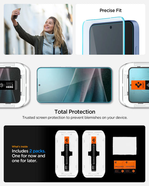 Spigen Galaxy S25 / S24 螢幕保護貼 – Glas.tR EZ Fit HD(2入裝)