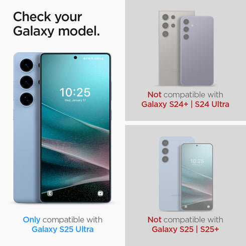 Spigen Galaxy S25 Ultra 螢幕保護貼 – Glas.tR EZ Fit HD(2入裝)