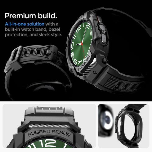 Spigen Galaxy Watch Ultra 47mm (2025/2024) Case + Band – Rugged Armor Pro