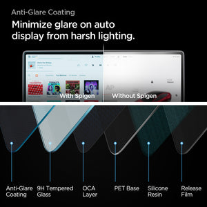 Spigen Tesla Model 3 / Model Y Screen Protector (15.4") Screen Protector GLAS.tR EZ Fit Anti-Glare view 13