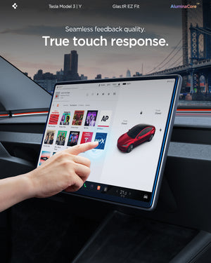 Spigen Tesla Model 3 / Model Y Screen Protector (15.4") Screen Protector GLAS.tR EZ Fit AluminaCore view 15