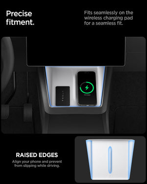 White Spigen TO261JH Tesla Model Y Juniper charging pad cover feature view 7