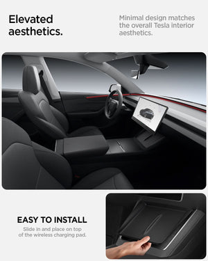 Black Spigen TO261JH Tesla Model Y Juniper charging pad cover feature view 10