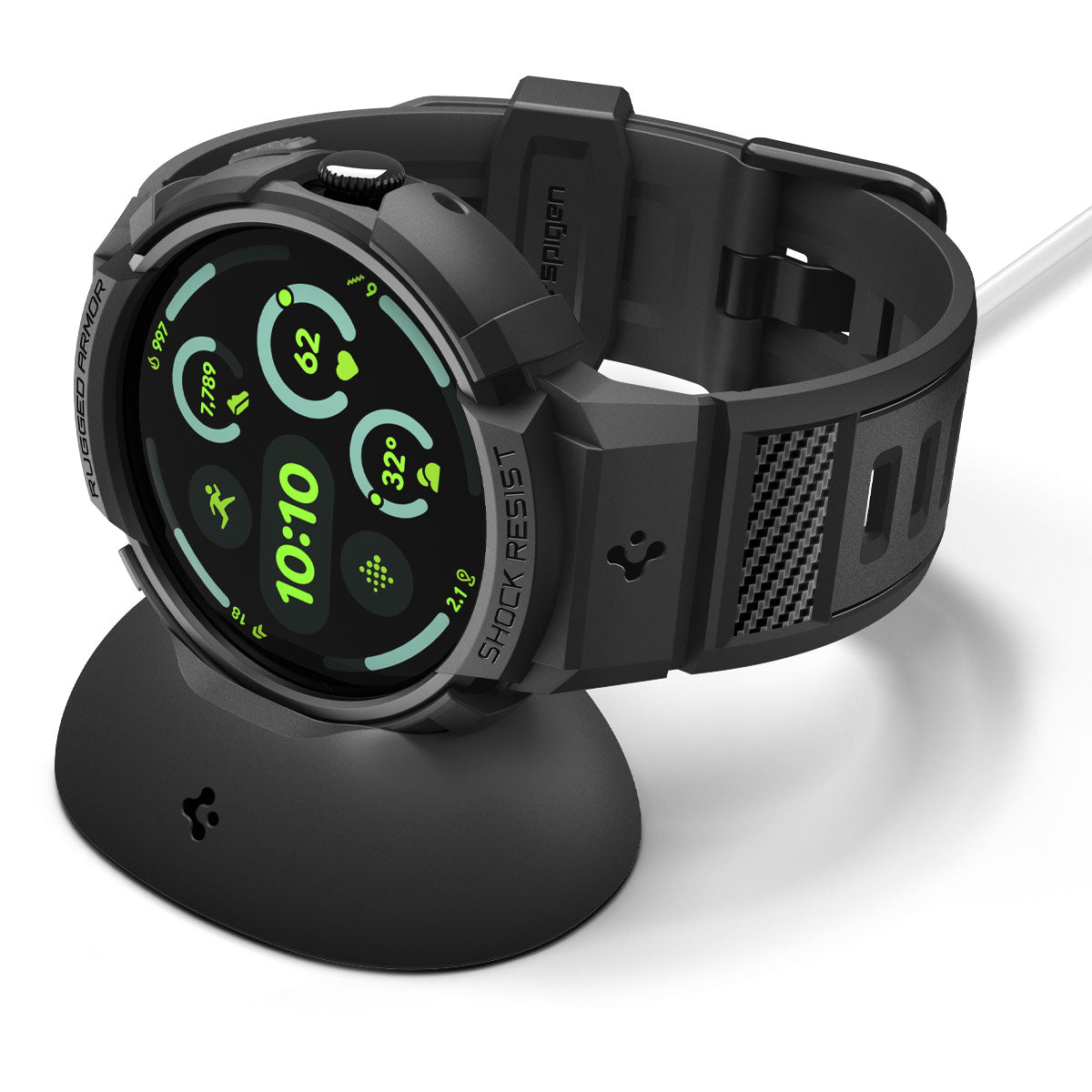 Spigen Google Pixel Watch 4 (45mm) Case + Band + Stand Rugged