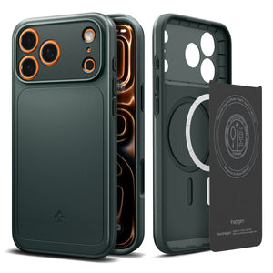 Temporary prelaunch image — Spigen iPhone 18 Pro Max Case – Thin Fit (MagFit) — Abyss Green
