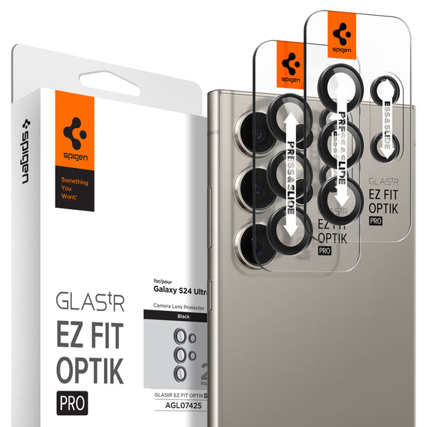 Spigen Galaxy S24 Ultra 鏡頭保護貼 – Optik Pro EZ Fit(2入裝)