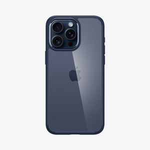 Spigen Ultra Hybrid case for iPhone 15 Pro Max in Navy Blue – rear view main image