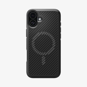Spigen Core Armor MagFit case in Matte Black for iPhone 16 - rear view