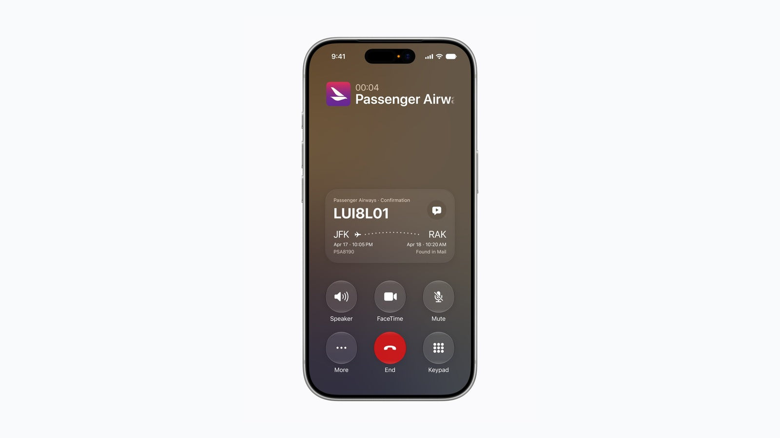 iPhone 17 Pro showing iOS 27 Call Context during a Phone app business call