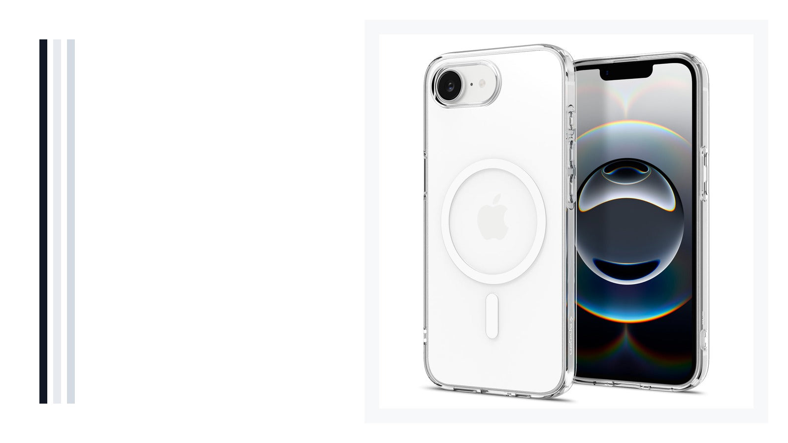 Spigen iPhone 17e accessory image representing screen, case and lens protection choices
