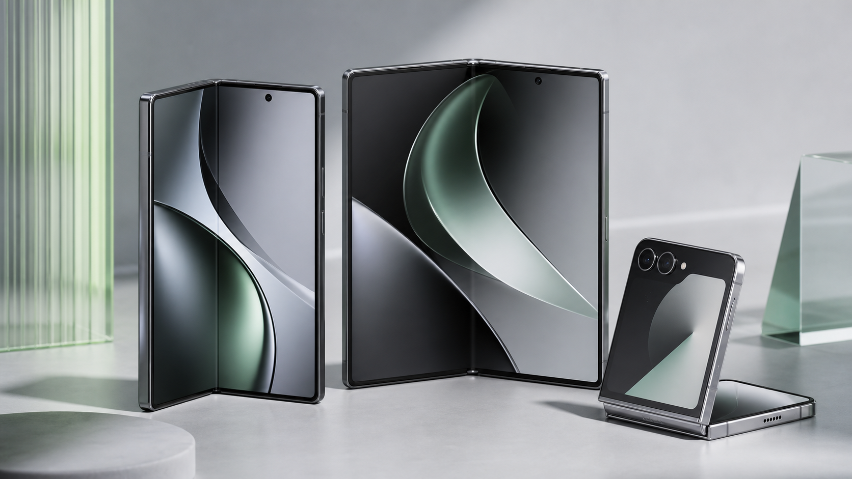 Galaxy Z Fold 8 Ultra, Galaxy Z Fold 8 and Galaxy Z Flip 8 rumor concept illustration