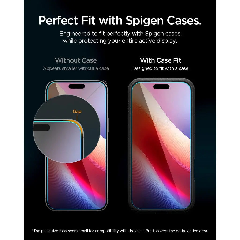 Spigen iPhone 18 Pro Screen Protector – GLAS.tR EZ Fit Pro HD, Offline Version – 2 Pack – Case-friendly fit