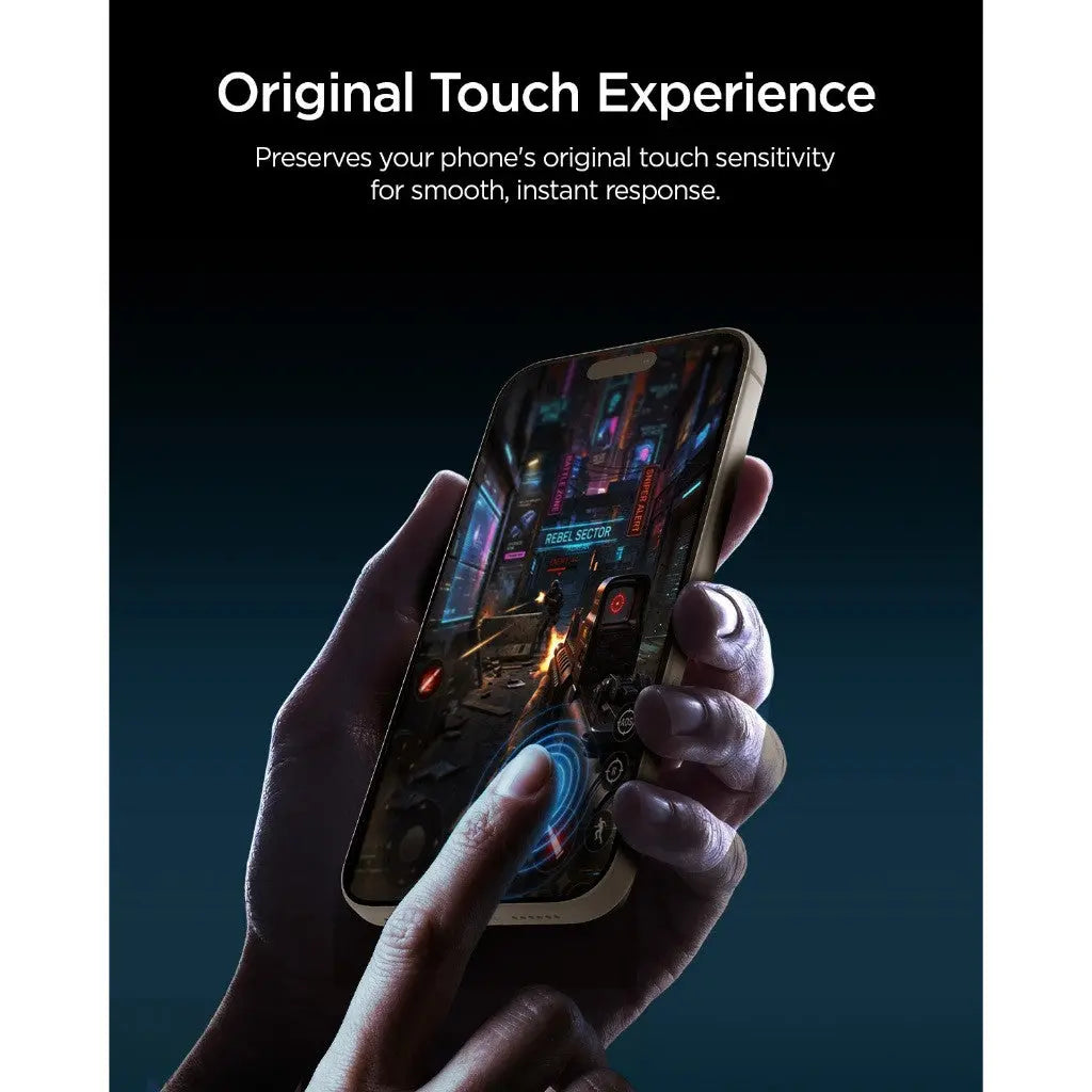 Spigen iPhone 18 Pro Screen Protector – GLAS.tR EZ Fit Pro HD, Offline Version – 2 Pack – Touch response