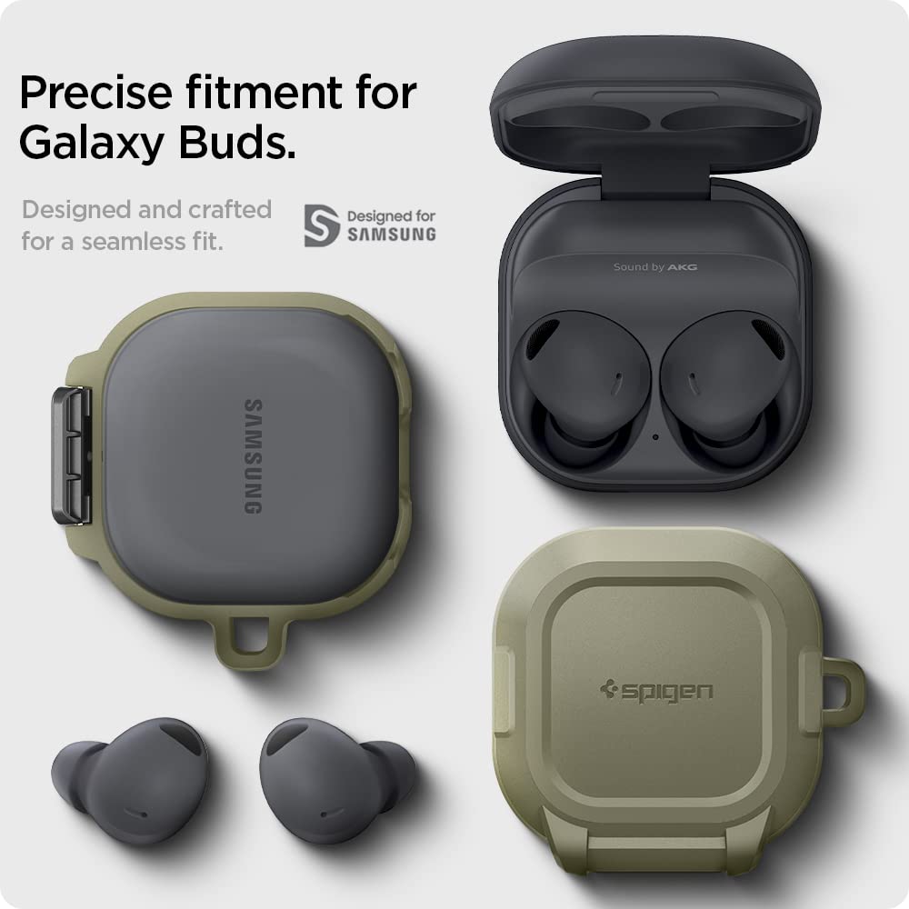 Spigen Galaxy Buds 2 Case - Lock Fit - Vintage Khaki - image 2